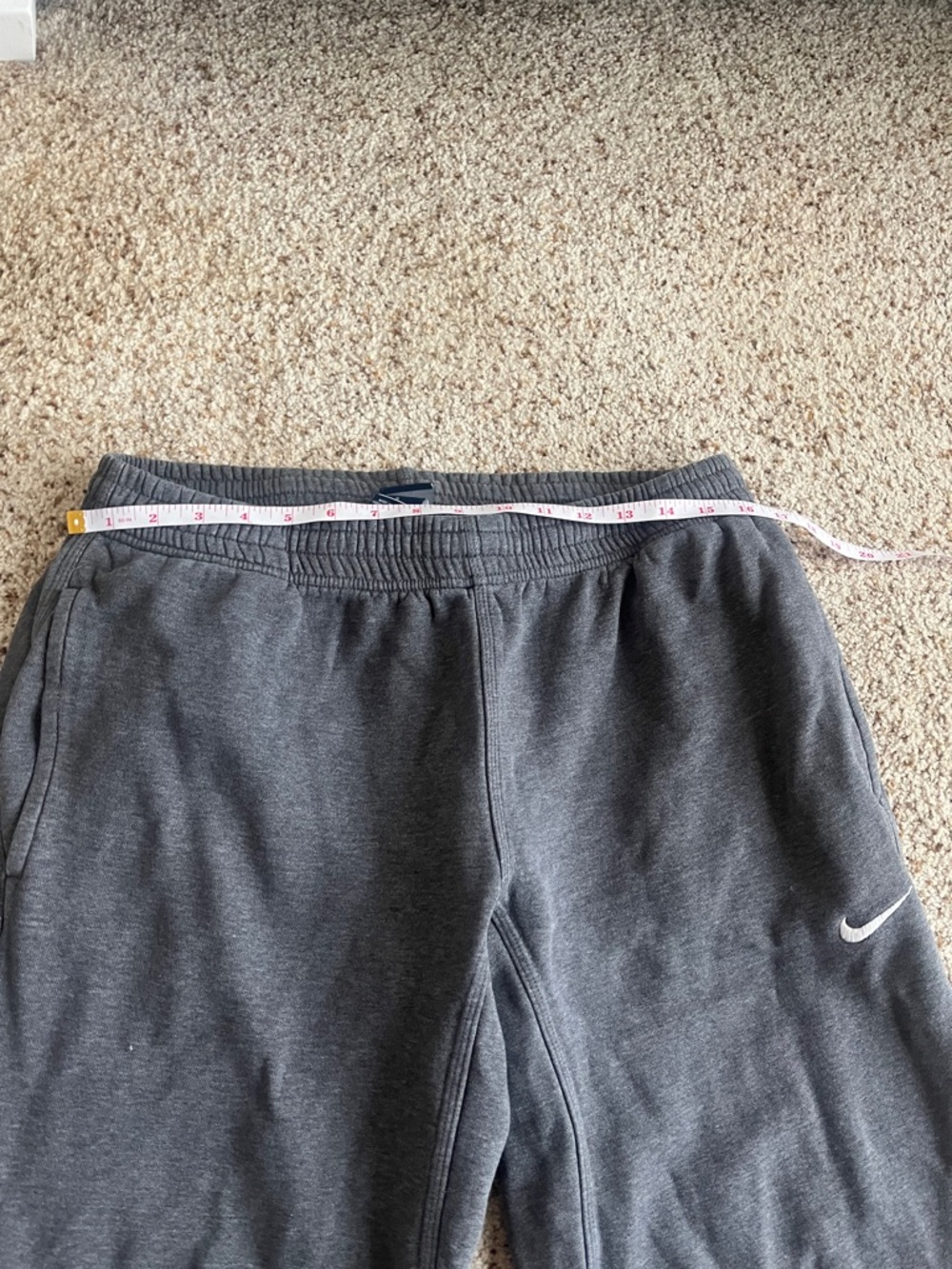 Nike mens Gray Sweatpants with White Swoosh - Picture 7 of 9